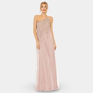 Mac Duggal NWT 9224 One Shoulder Embellished Trapeze A Line Gown Dress Size 2